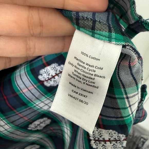 Talbots Green and Blue Plaid Button Down Shirt - Picture 7 of 10
